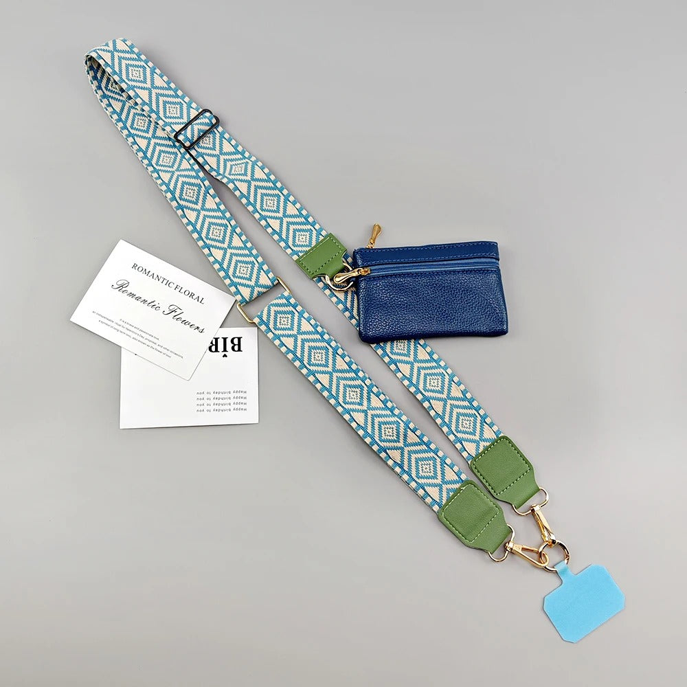 Stylish Adjustable Crossbody Mobile Phone Lanyard plus Wallet