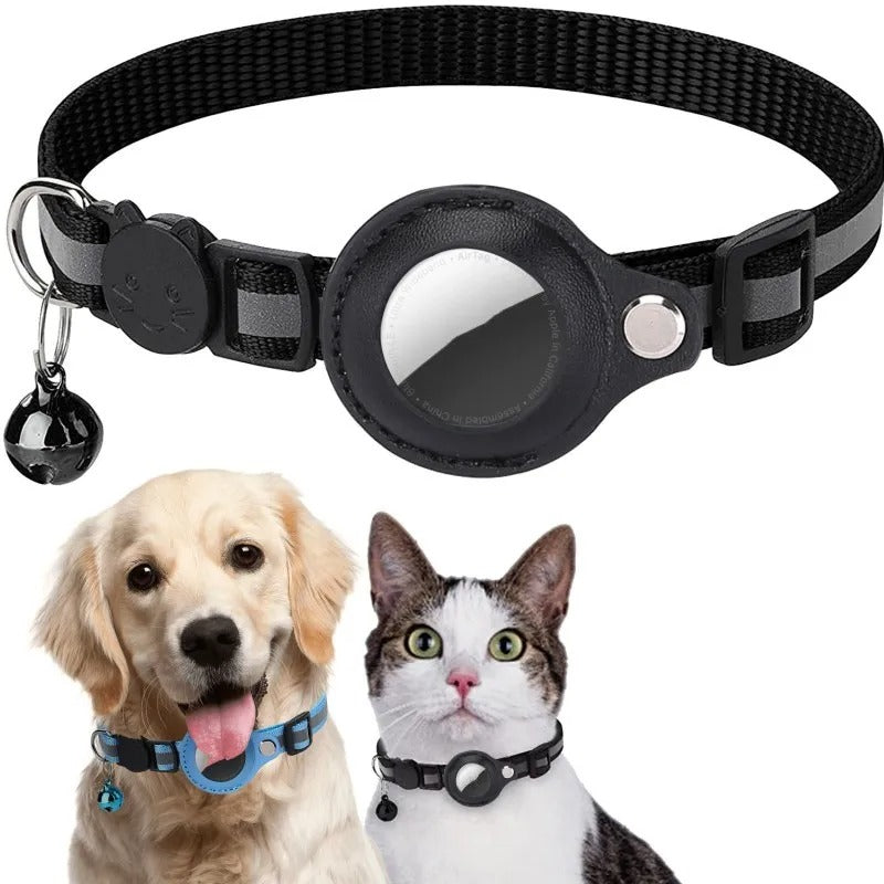 Reflective Pet Collar with Apple AirTag Holder & Bell