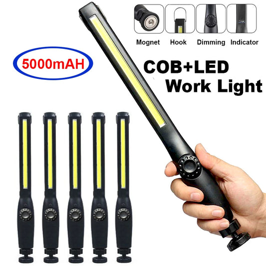 Portable COB LED Work Lights Cordless Magnetic LED Work Lamp Inspection Lights for Car Repair, Home, Garage, Emergency