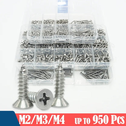 Multi Kits of A2-70 304 Stainless Steel Tapping Screws (M2, M3, M2M3M4 sets)