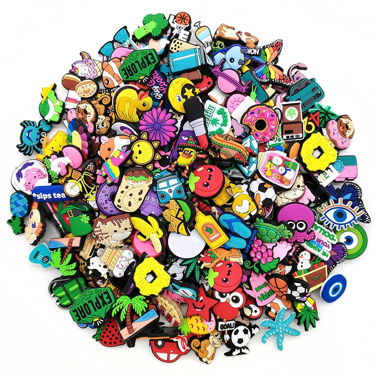 Cool Cartoon Shoe Charms for Clogs 60pcs