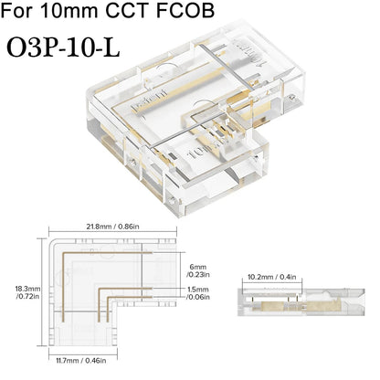 COB LED Quick Solderless Wire Connector for 8mm / 10mm COB / FCOB strips