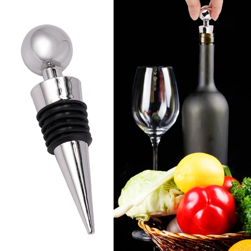 Bottle Stopper, Vacuum Sealed, Reusable, Round Head