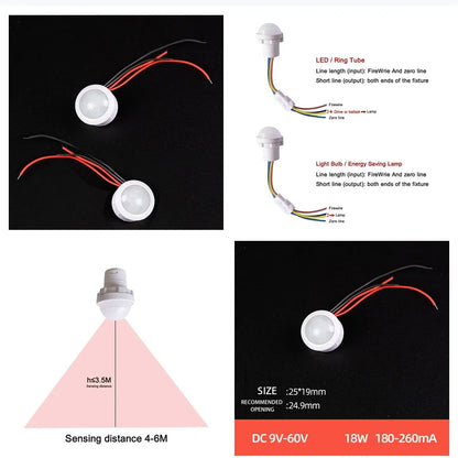 LED Sensitive Infrared Motion Sensor Switch - DC12v/24v & 110v/220v