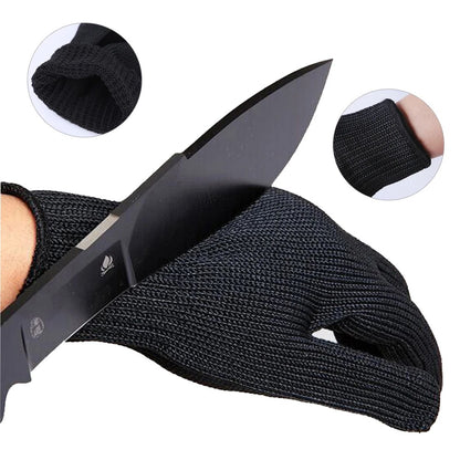 Anti-Cut Black Steel Wire  Mesh Gloves