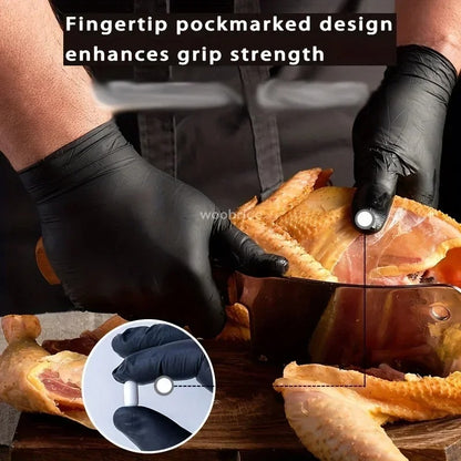 10 Pair All-Purpose Black PVC Latex-Free Disposable Gloves