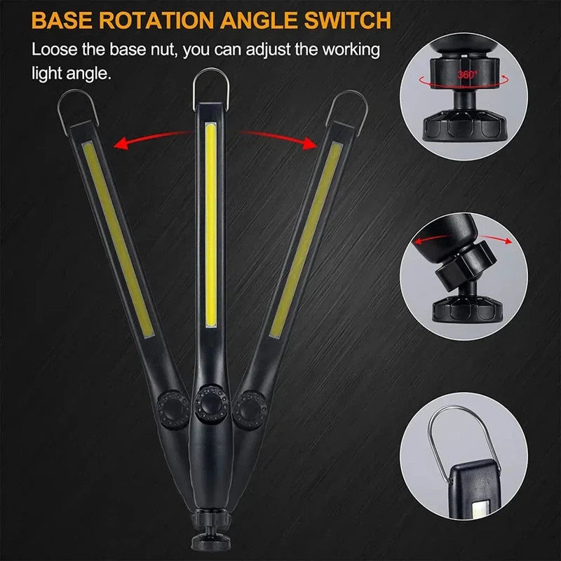 Portable COB LED Work Lights Cordless Magnetic LED Work Lamp Inspection Lights for Car Repair, Home, Garage, Emergency