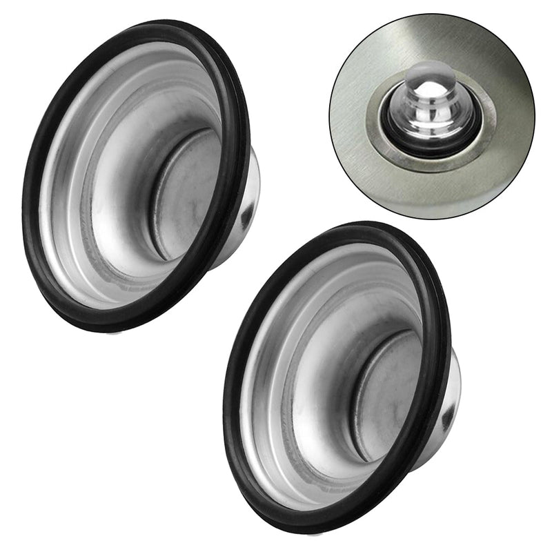 2 Pcs Stainless Steel Sink / Waste Disposal Cover / Stopper Plug
