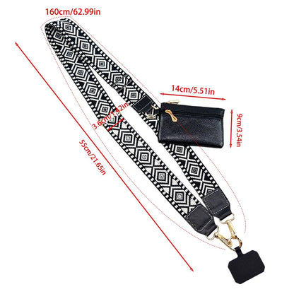 Stylish Adjustable Crossbody Mobile Phone Lanyard plus Wallet