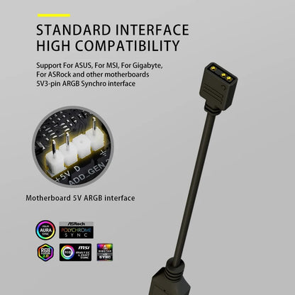 ARGB 1 to 4 splitter 5V 3-Pin - Motherboard Extension Cable