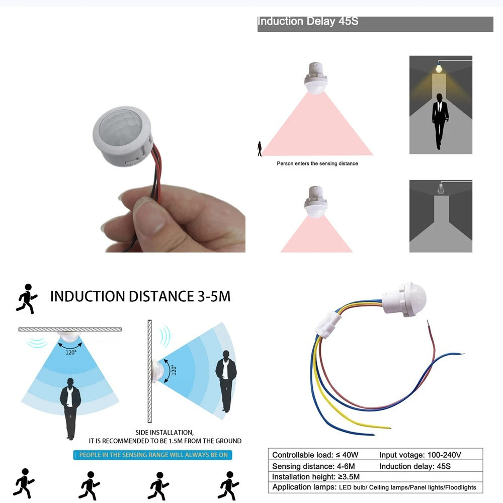LED Sensitive Infrared Motion Sensor Switch - DC12v/24v & 110v/220v