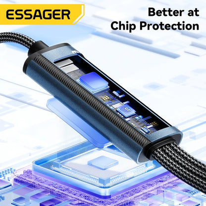Essager 1.2metre 100W 3-in-1 Fast Charging Cable