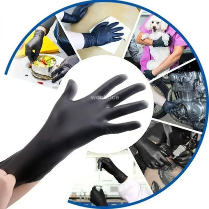 10 Pair All-Purpose Black PVC Latex-Free Disposable Gloves