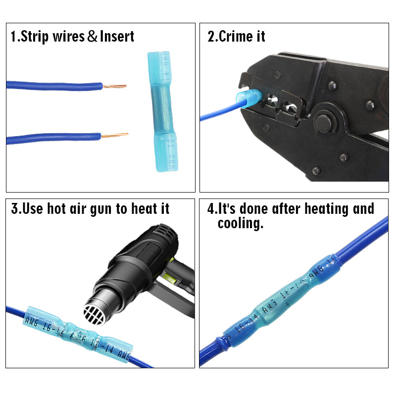 Heat Shrink Butt Wire Connectors 5pcs