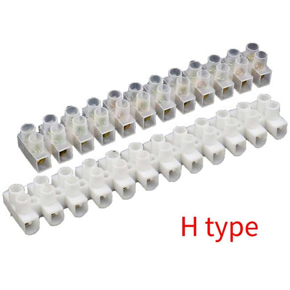 H Type Plastic Wire connector 1PCS H-10A Dual Row 12 Positions Screw Secure