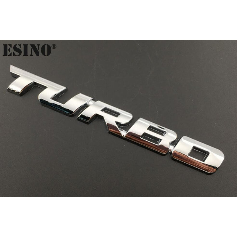 New Car Turbo Boost 3D Metal Chrome Zinc Alloy Emblem Badge