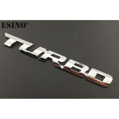 New Car Turbo Boost 3D Metal Chrome Zinc Alloy Emblem Badge