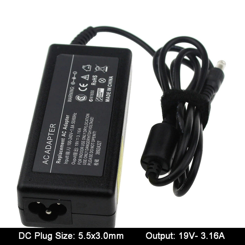 Samsung 60W 19V 3.16A Compatible Monitors - 5.5x3.0mm connector w/centre pin