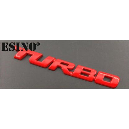 New Car Turbo Boost 3D Metal Chrome Zinc Alloy Emblem Badge