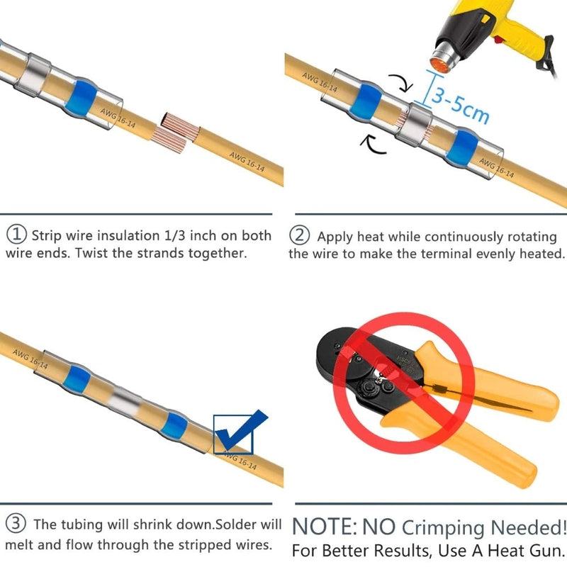 Heat Shrink Waterproof Solder Seal Wire Connectors Set