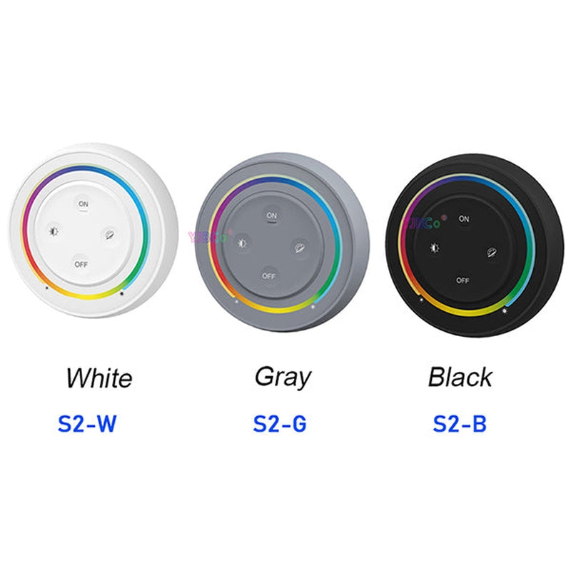 Miboxer 2.4G Rainbow RGB+CCT LED Remote Control, Round, White/Black