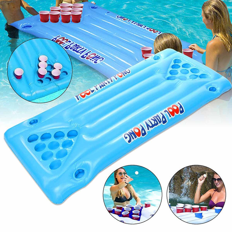 Inflatable Beer Pong Floating Table cup holder