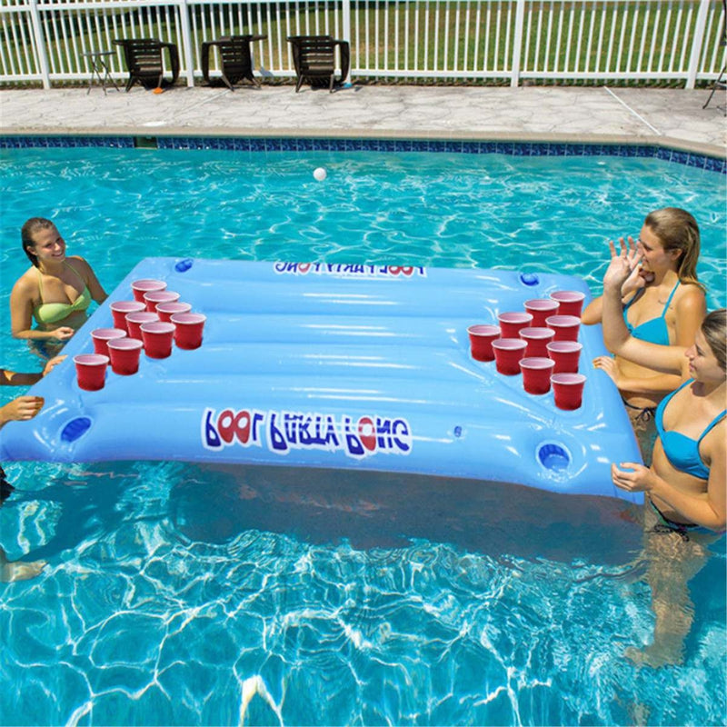 Inflatable Beer Pong Floating Table cup holder