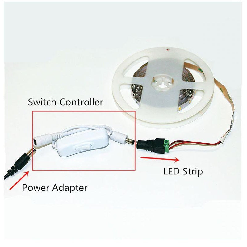 Inline switch for 12V power / LED light - 5.5x2.1mm DC Connector Jack-Sparts NZ