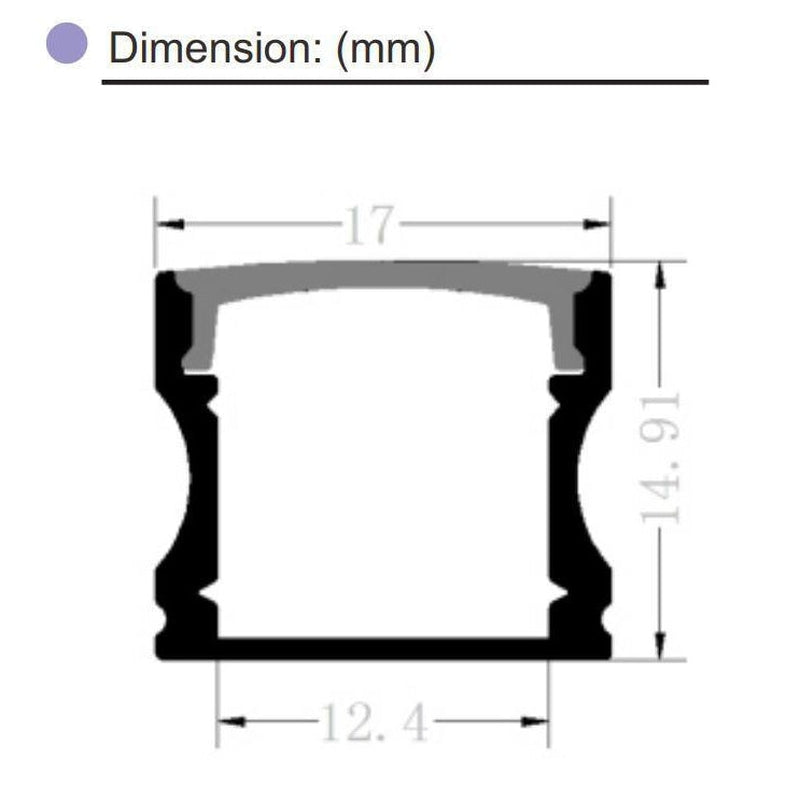 LED Aluminium Extrusion Deep Profile for LED strip ADW-1714-LED-Sparts NZ