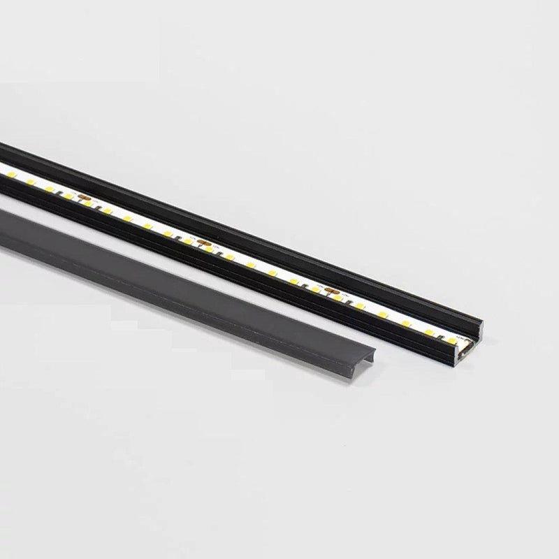 LED Aluminium Extrusion Profile for LED strip Black with Black Diffuser - Exclusive / NEW-LED-Sparts NZ