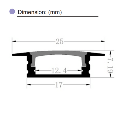 LED Aluminium Extrusion Recessed Profile strip ADW