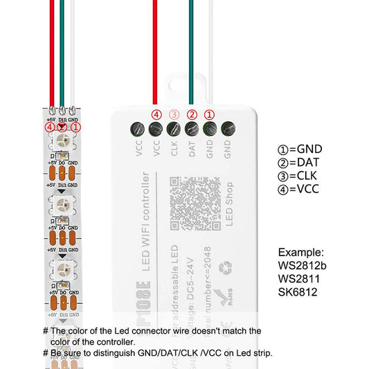 SP108E Wifi Unreal RGB colour controller for WS2812b SK6812 SK6812RGBW 5-24v
