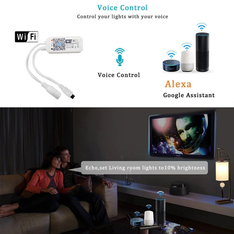NEW LED Strip Pack RGBWW Wifi App Key Remote Google Home Alexa compatible