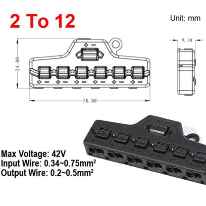 6 Ports Push-in Fast Quick Wire Connector Distribution Wiring Cable Splitter