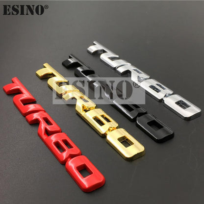 New Car Turbo Boost 3D Metal Chrome Zinc Alloy Emblem Badge