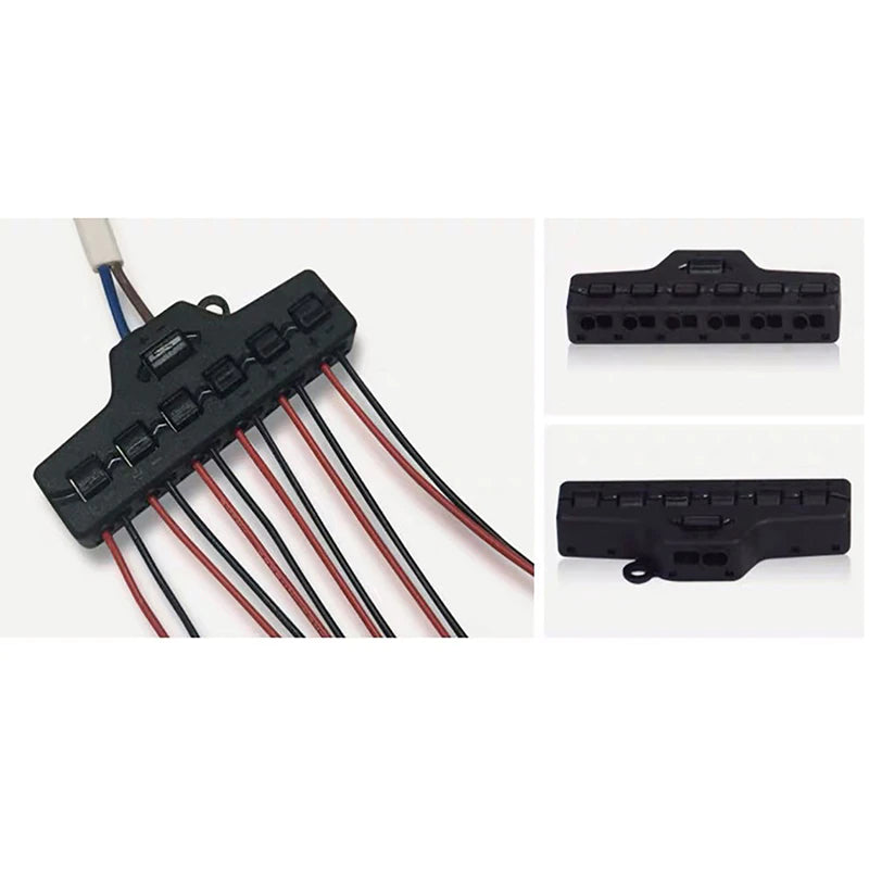 6 Ports Push-in Fast Quick Wire Connector Distribution Wiring Cable Splitter