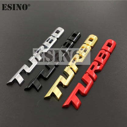 New Car Turbo Boost 3D Metal Chrome Zinc Alloy Emblem Badge