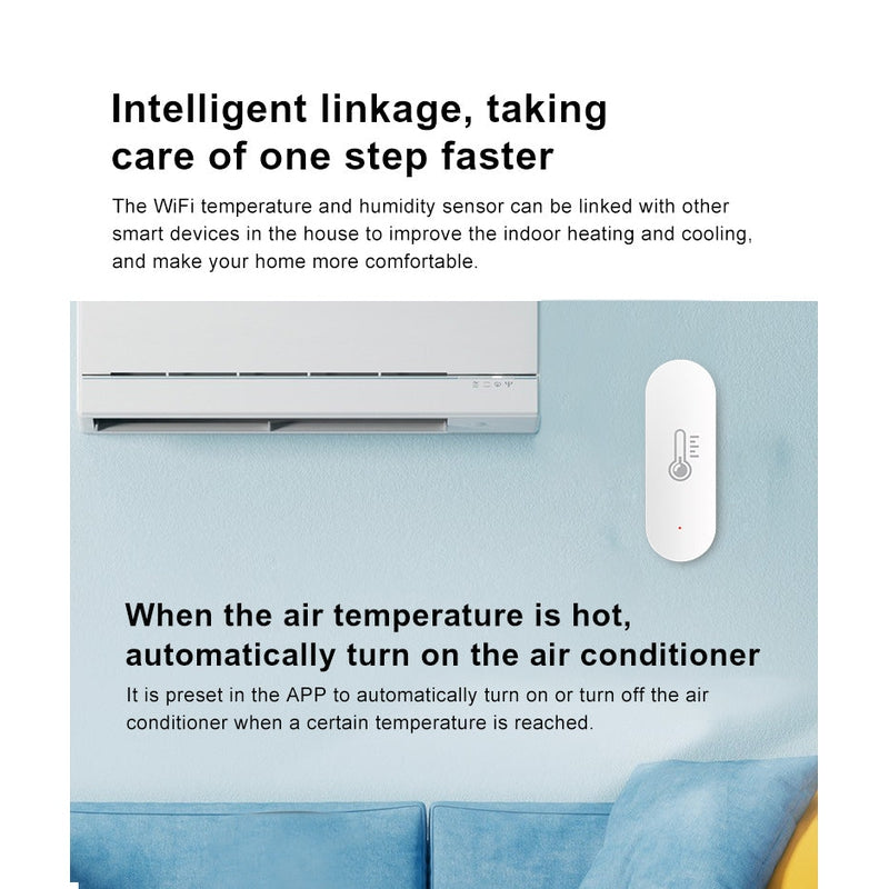 Ihseno Tuya Wifi Temperature Humidity Sensor Smart Life App