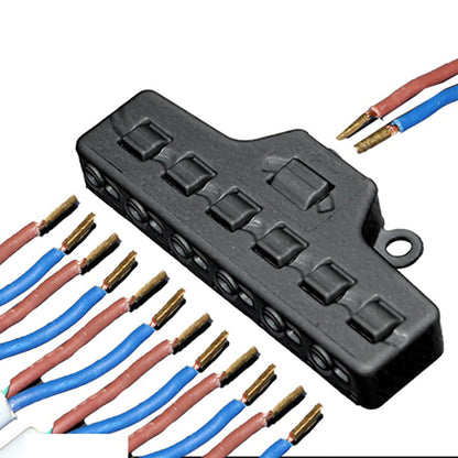 6 Ports Push-in Fast Quick Wire Connector Distribution Wiring Cable Splitter