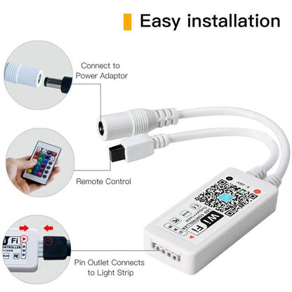 Smart WiFi RGB LED Strip Controller - Google Home / Alexa compatible-Sparts NZ