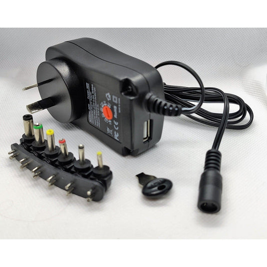 Multi Voltage DC Universal Power Adapter (3V, 4.5V, 5V, 6V, 7.5V, 9V, 12V)-Sparts NZ
