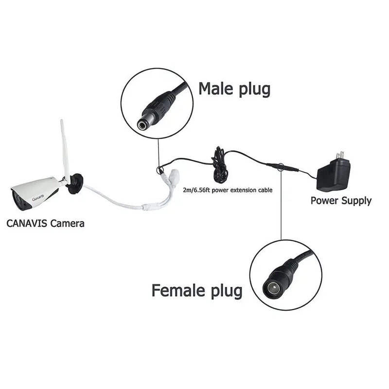 DC Extension Cable 2.1mm x 5.5mm Female to Male Plug