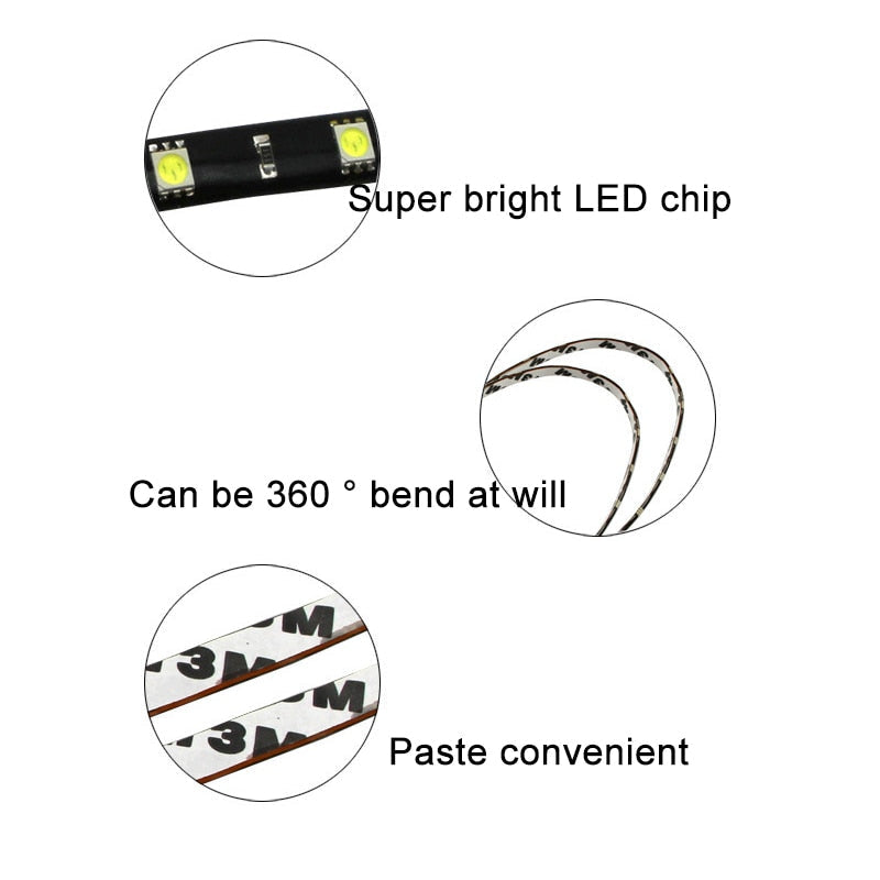 xLED Flexible LED Strip Super Bright Car Exterior Interior